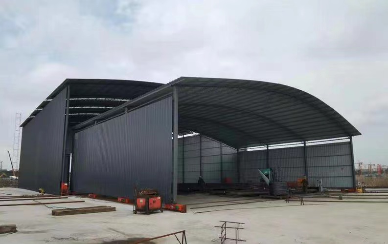 可伸缩钢筋加工棚中铁工地移动式钢筋棚厂家