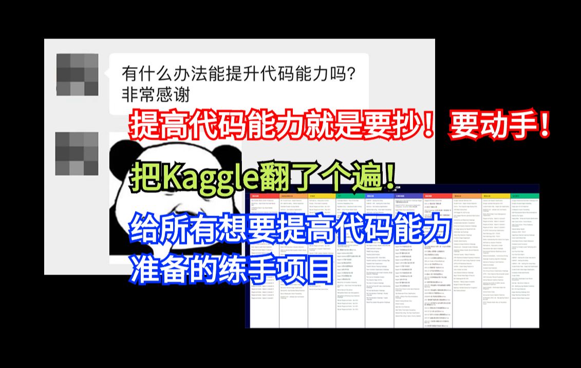 把Kaggle翻了个遍!给所有想要提高代码能力准备的500+kaggle竞赛金牌练手项目!哔哩哔哩bilibili