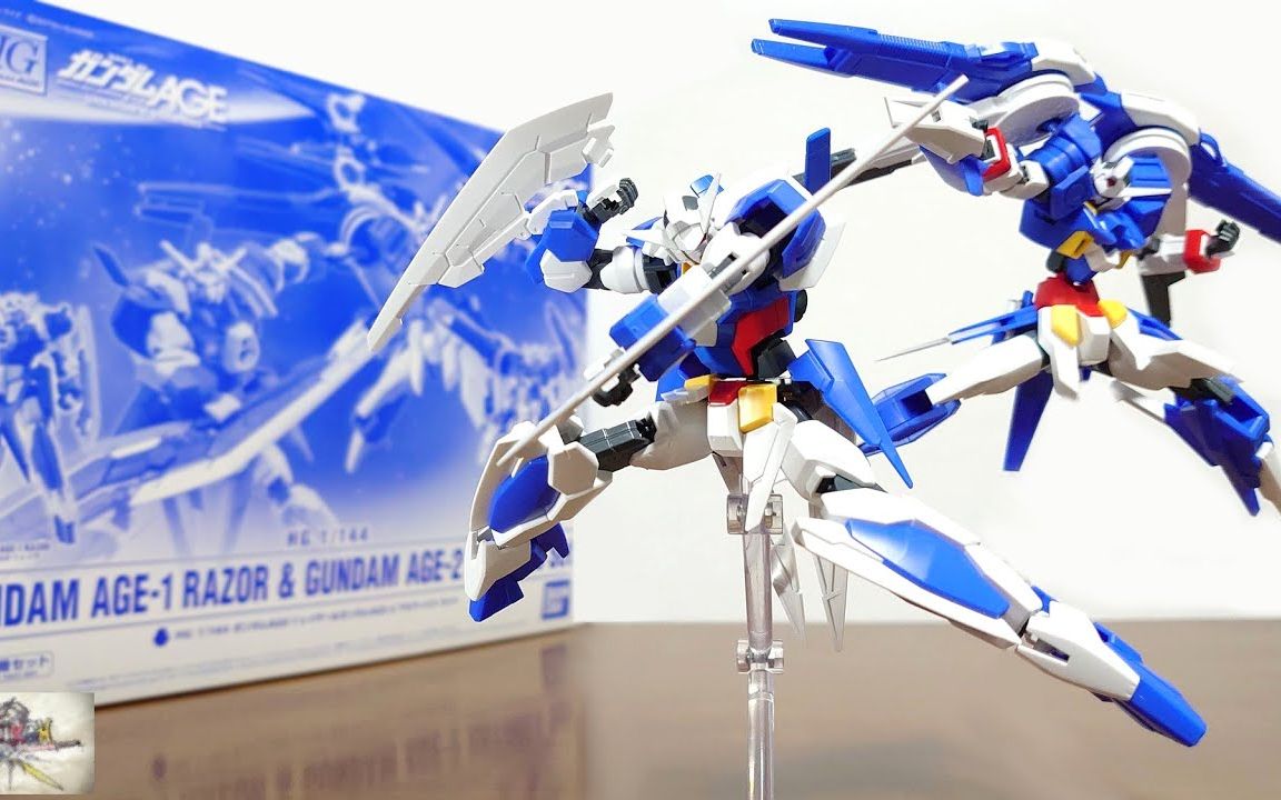 [图]HG 高达AGE-1剃刀&AGE-2阿尔忒弥斯套装 日本油管UP评测【笠松のガンプラ・ホビー動画】