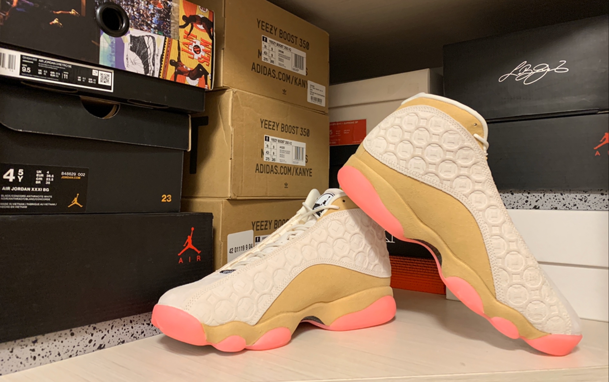 air jordan 13 cny aj13中国年 灰粉 铜钱 cw4409-100开箱评测