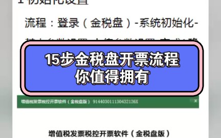 老会计熬夜整理的15步金税盘开票流程,不看后悔哔哩哔哩bilibili