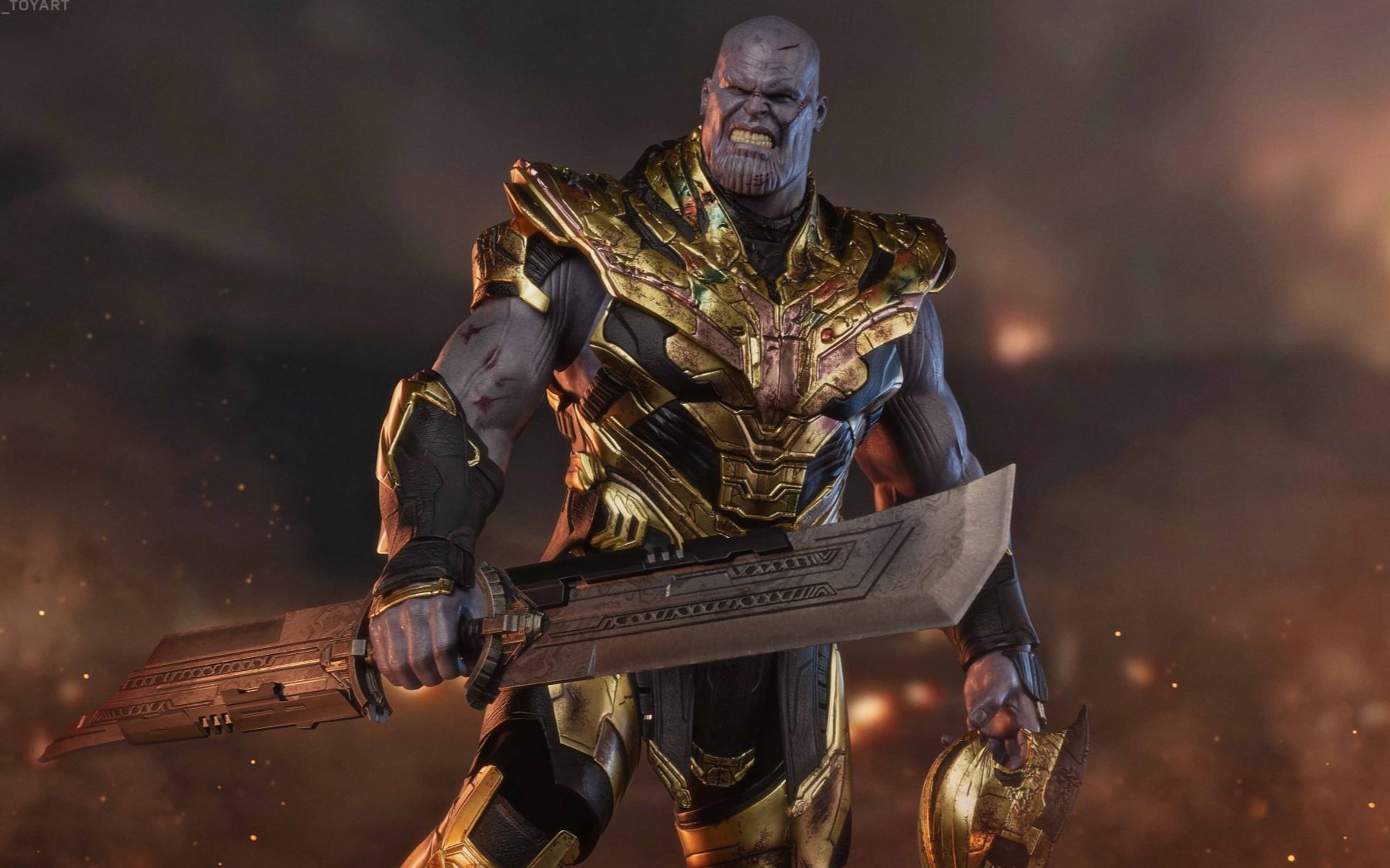 hottoys - mms564 复仇者联盟终局之战 灭霸战损版 开箱