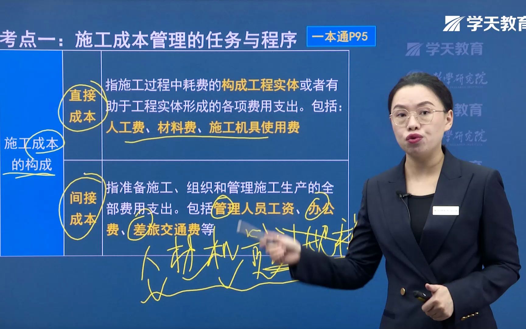 [图]2023年二级建造师学天教育陈晨老师《管理》2Z102050 施工成本管理的任务、程序和措施