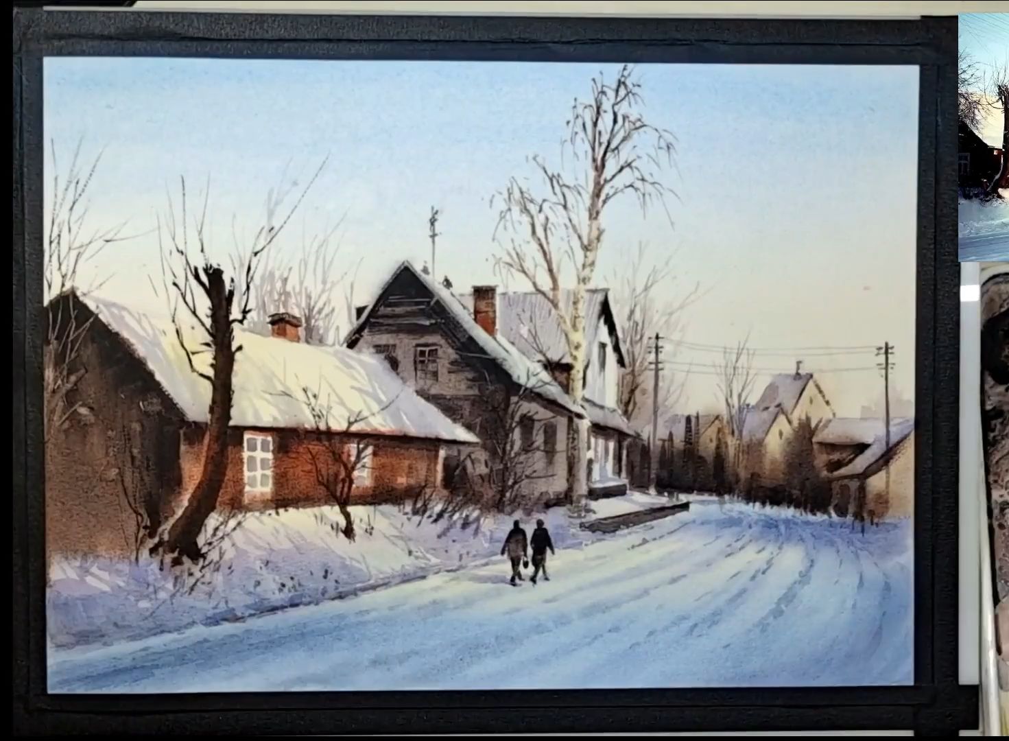 瑞笙水彩建筑风景班 建筑第三课 冬日暖阳水彩风景示范过程