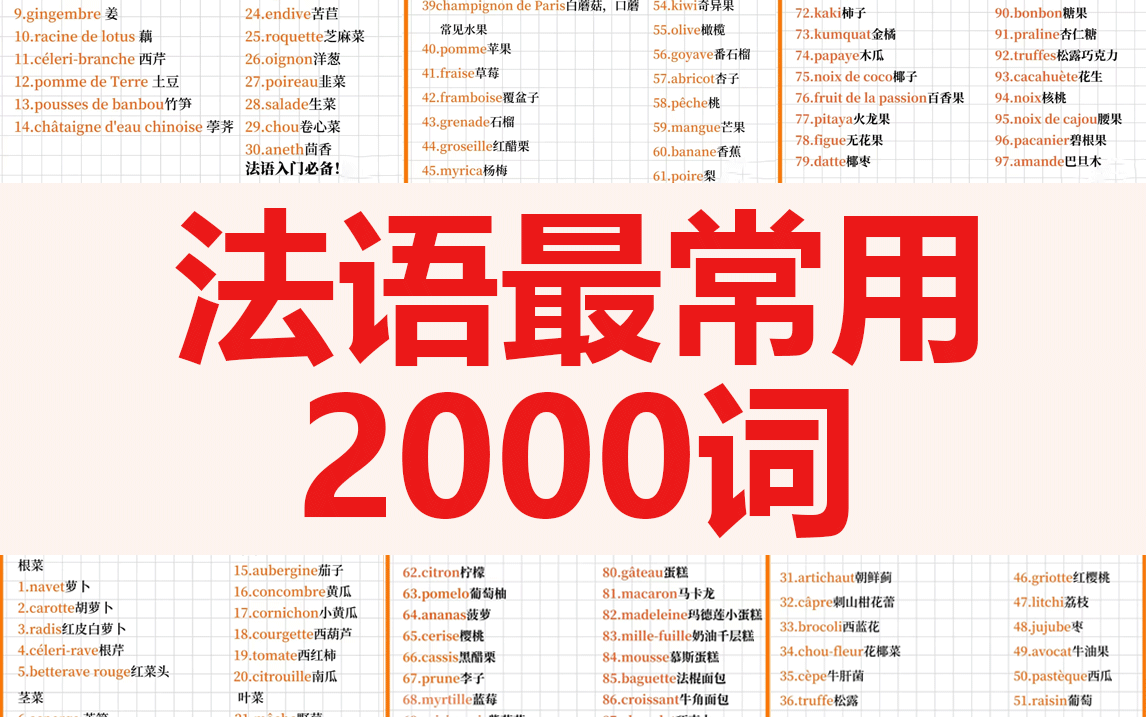 [图]【法语学习】10天拿下2000法语常用词汇，无痛内卷，偷偷惊艳所有人！