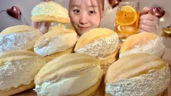 Download Video: 【MIYU】鲜奶油柠檬甜瓜面包🍞