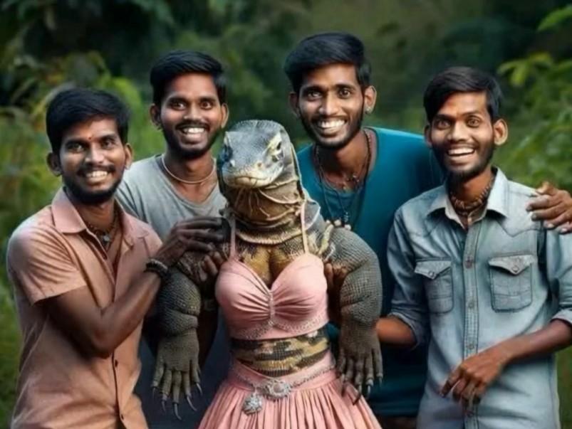 印度小哥抓到蜥蜴人