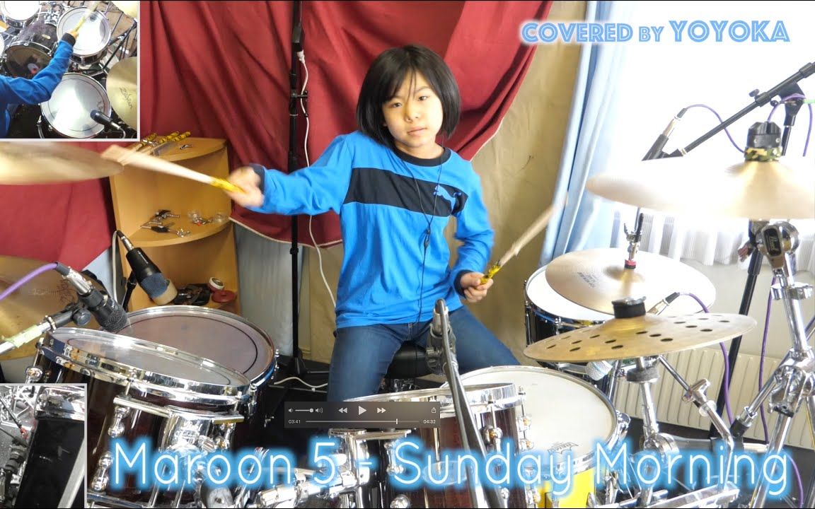 [图]日本10岁鼓手Yoyoka销魂翻奏Maroon 5乐队《Sunday Morning》