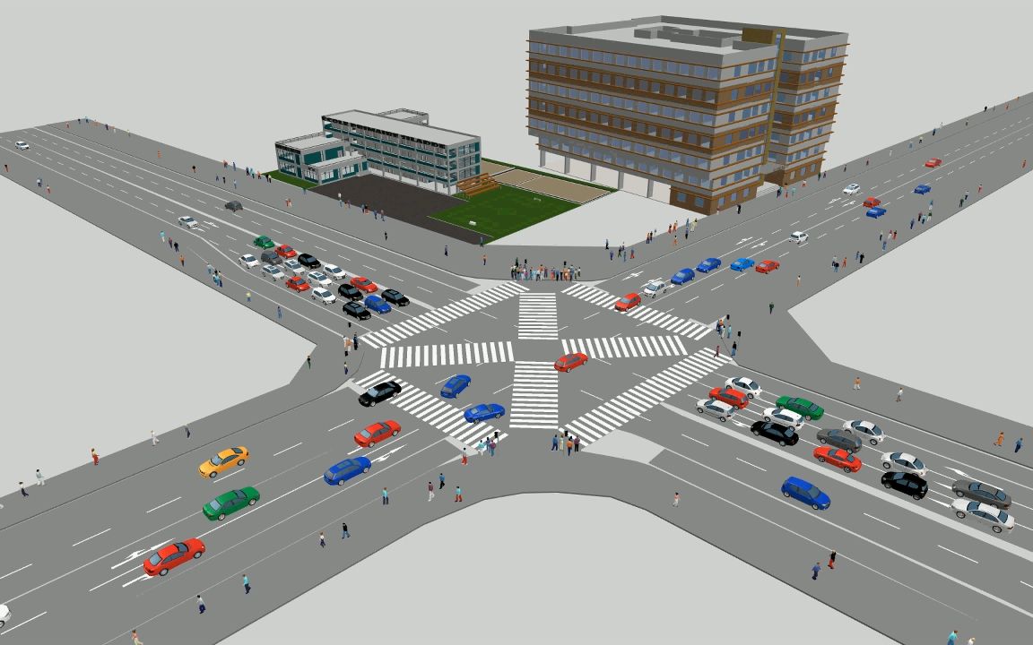 vissim 全向十字路口