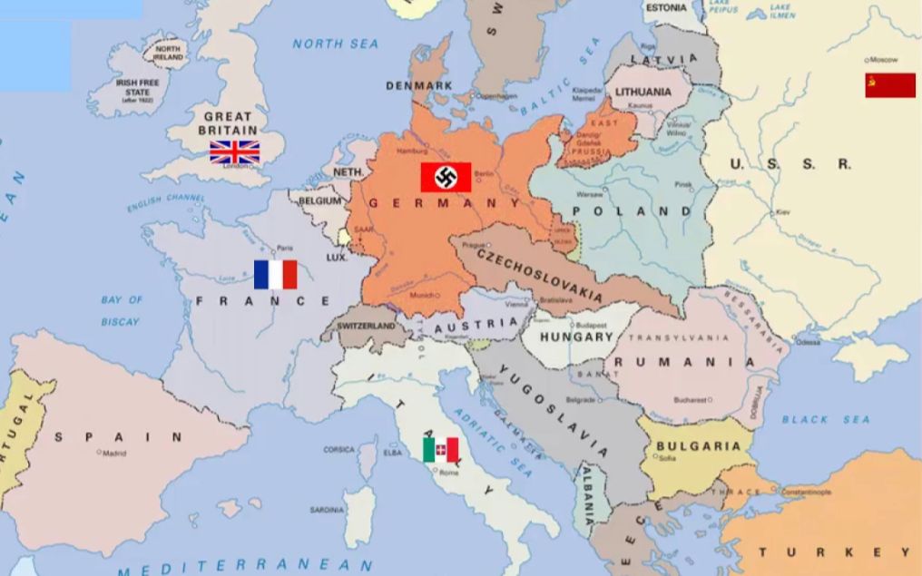 二战前欧洲形势图图片