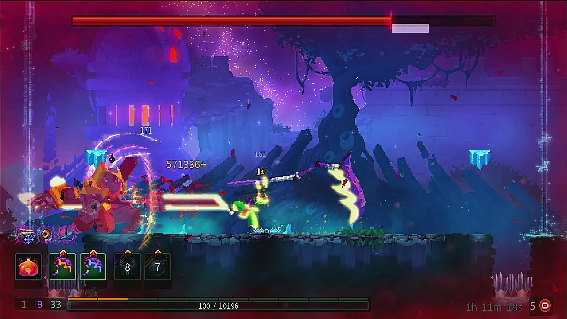 ns死亡细胞17版5细胞难度dlc坏种新武器巨镰演示boss打法