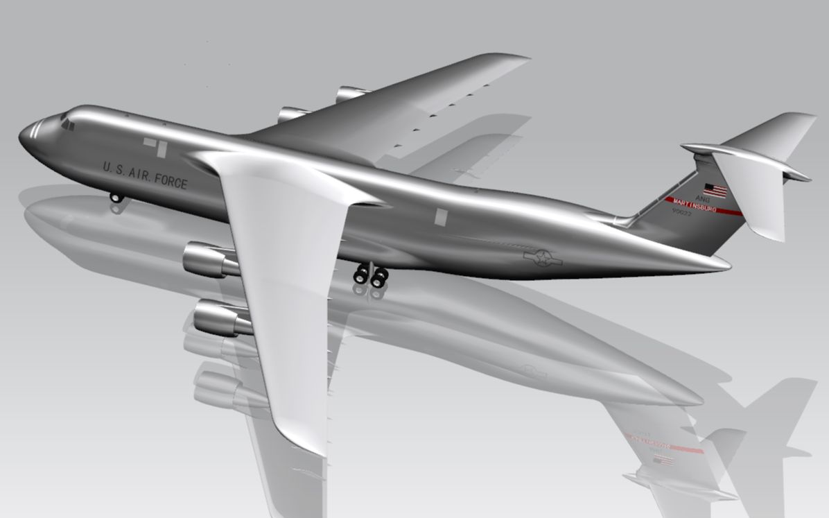 c5银河运输机三维建模,这可能变运输机的老大了