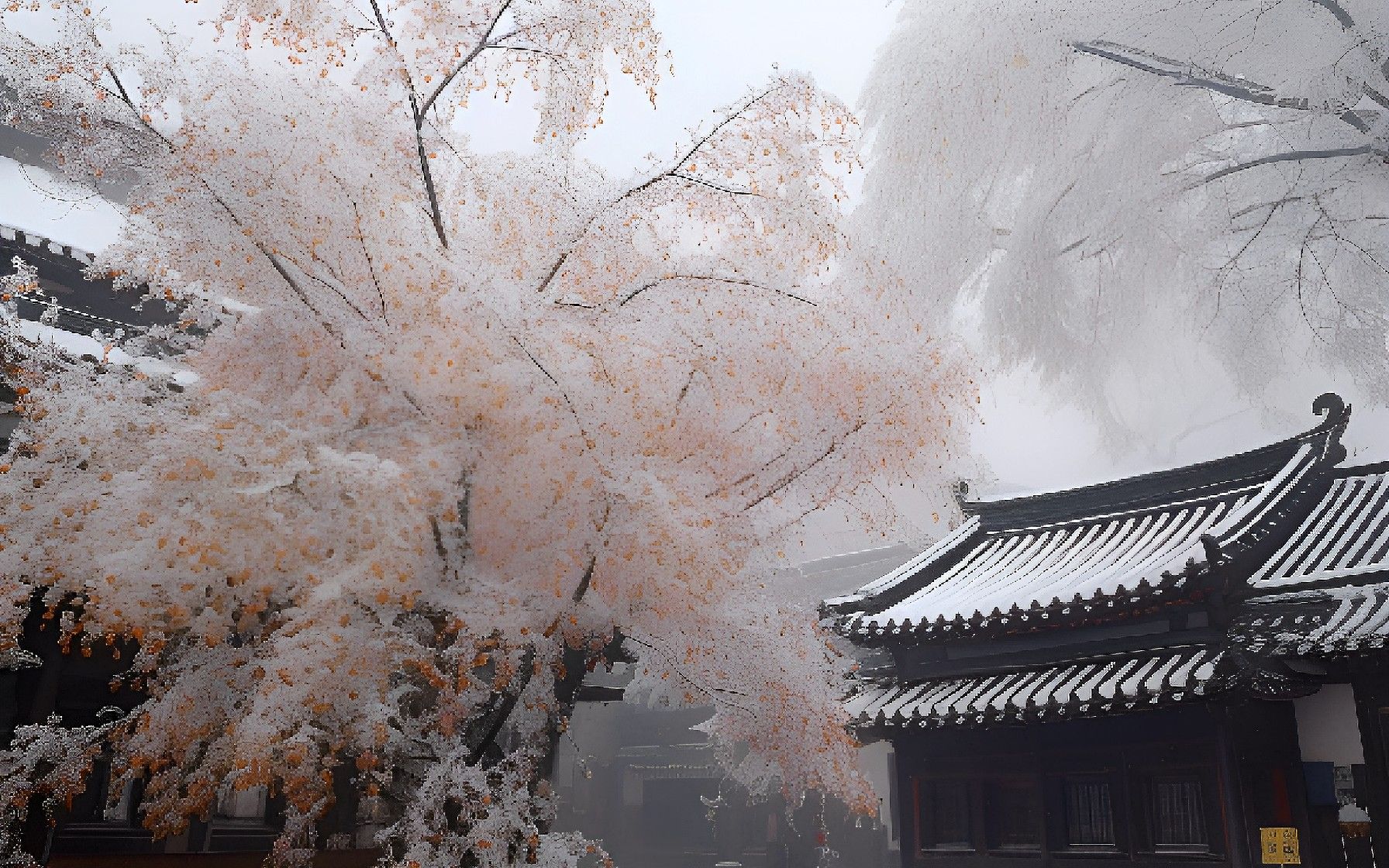 [图]忽有故人心上过，回首山河已是冬。何时杖尔看南雪，我与梅花两白头