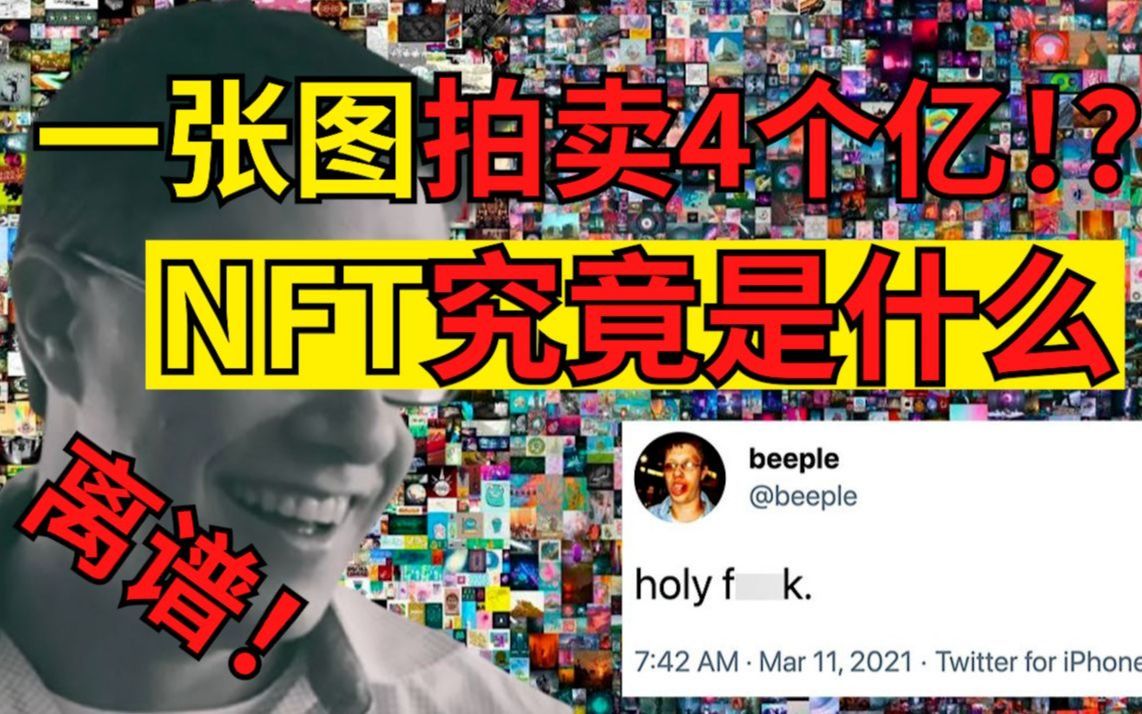 一张电子图片卖出6900万美元?笑着看懂NFT最贵作品 [NFT博物馆001]哔哩哔哩bilibili