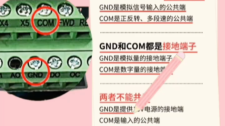 变频器GND和COM端子区别哔哩哔哩bilibili