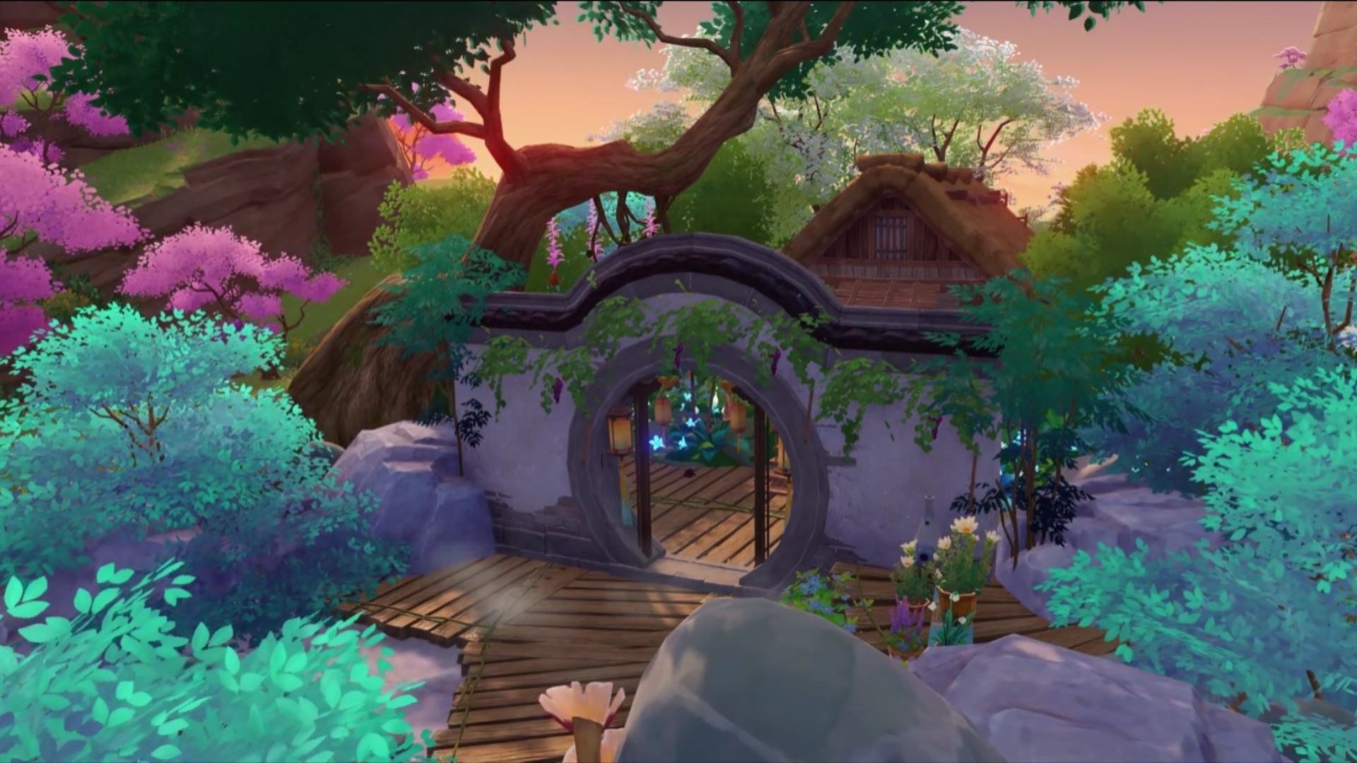 【原神 尘歌壶】春树暮云|绘倚庭三区樱咲岛免费复制