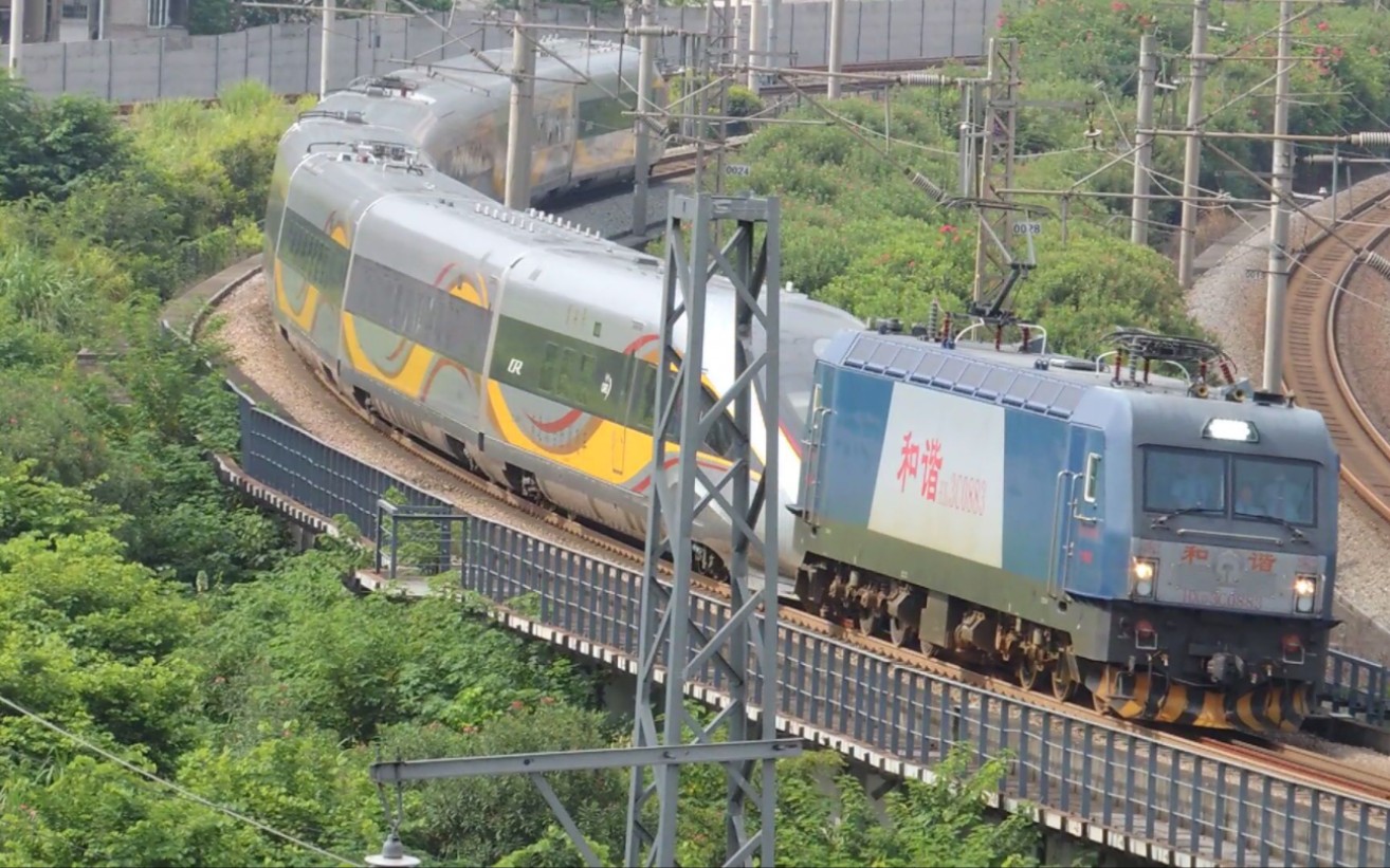 【铁科院】本务hxd3c0883无火回送cr400-bf-j-0003通过广雅大桥