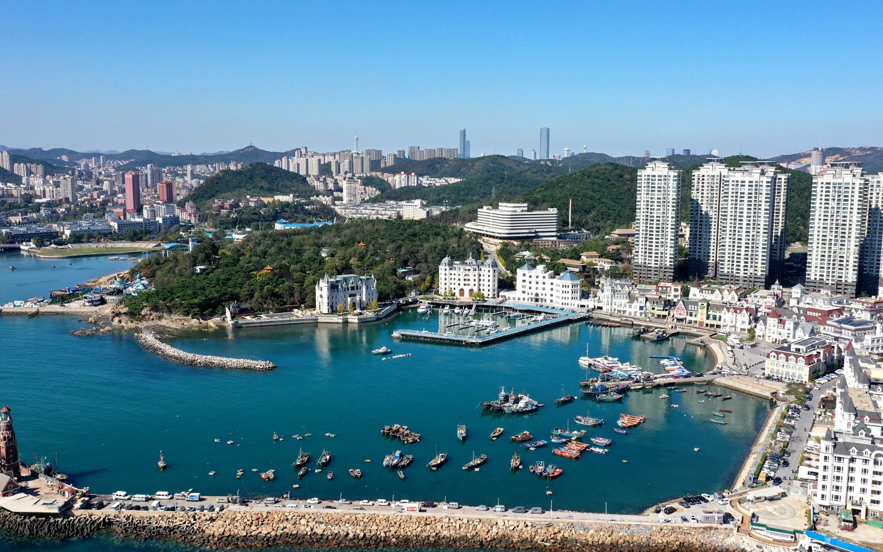 大连老虎滩&渔人码头航拍(2021.10)