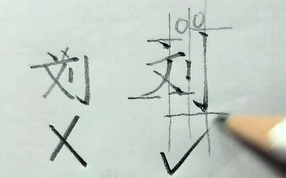 “刘”字写法要点讲解哔哩哔哩bilibili