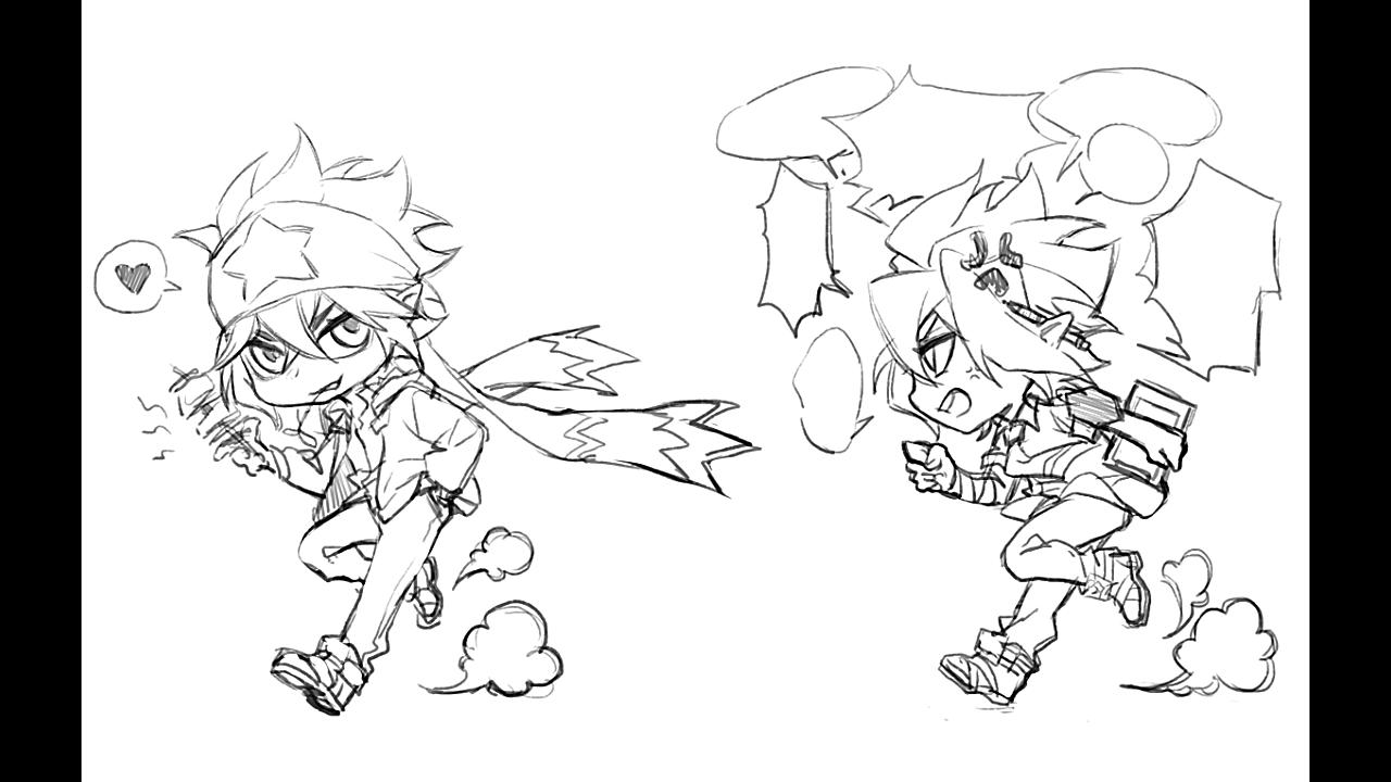 [雷安q版〕凹凸校园pa雷安q版绘制草稿到精草的过程(上)_哔哩哔哩