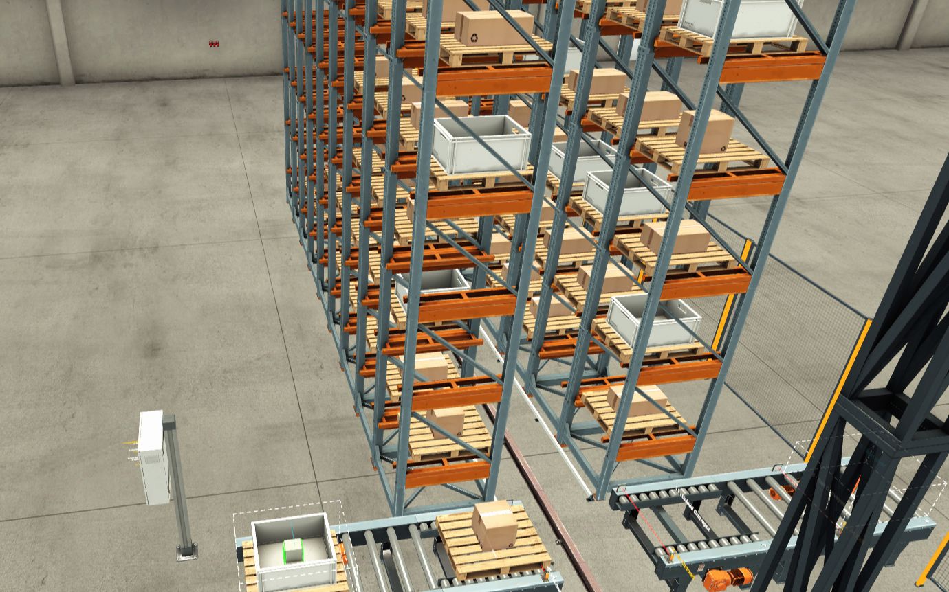 factory io 双货架立体仓库仿真入库策略演示