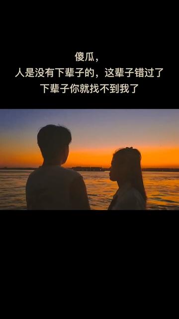 傻瓜, 人是没有下辈子的,这辈子错过了 下辈子你就找不到我了