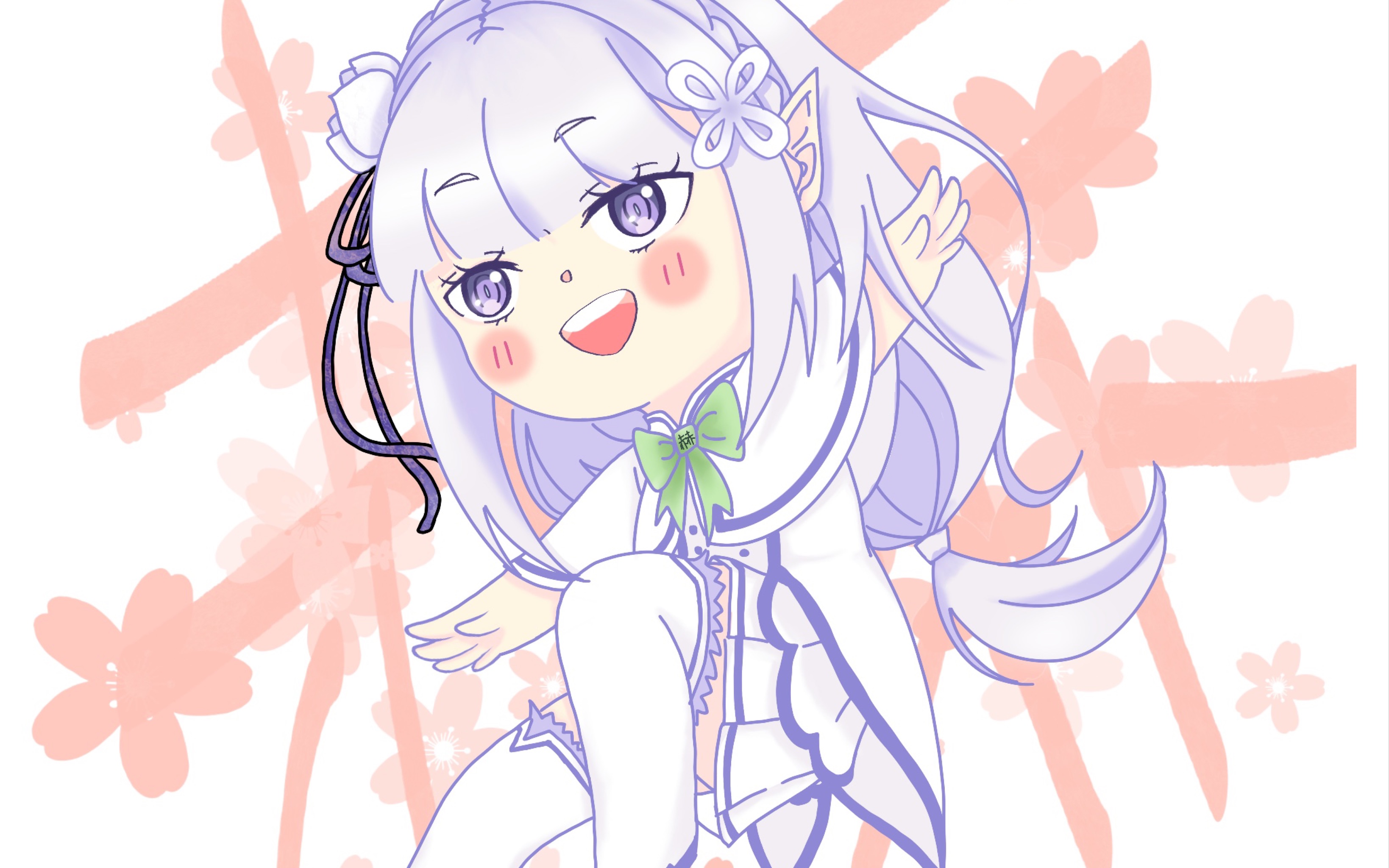 【q版procreate绘画】艾米莉亚|送给艾米莉亚厨的生日礼物_哔哩哔哩