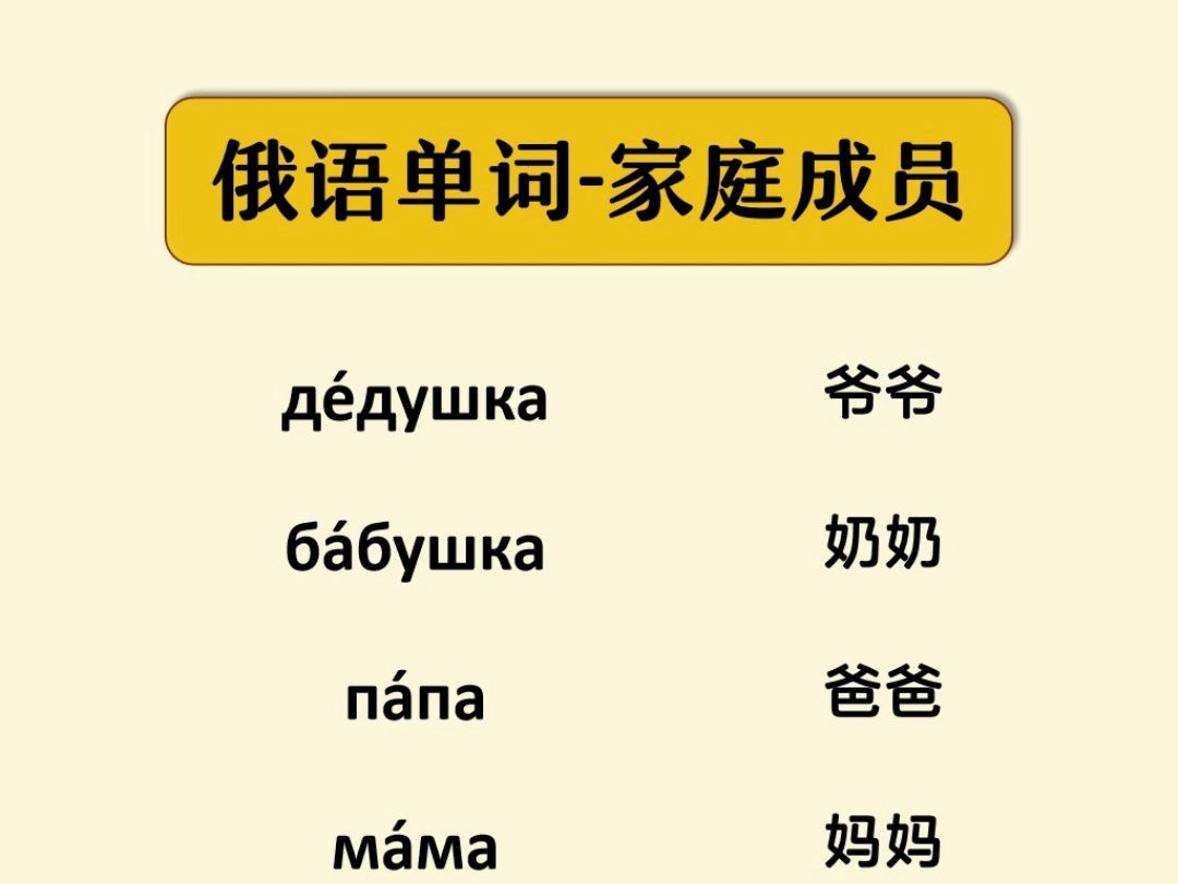 【俄语单词】俄语中的“家庭成员”要怎么表达?哔哩哔哩bilibili