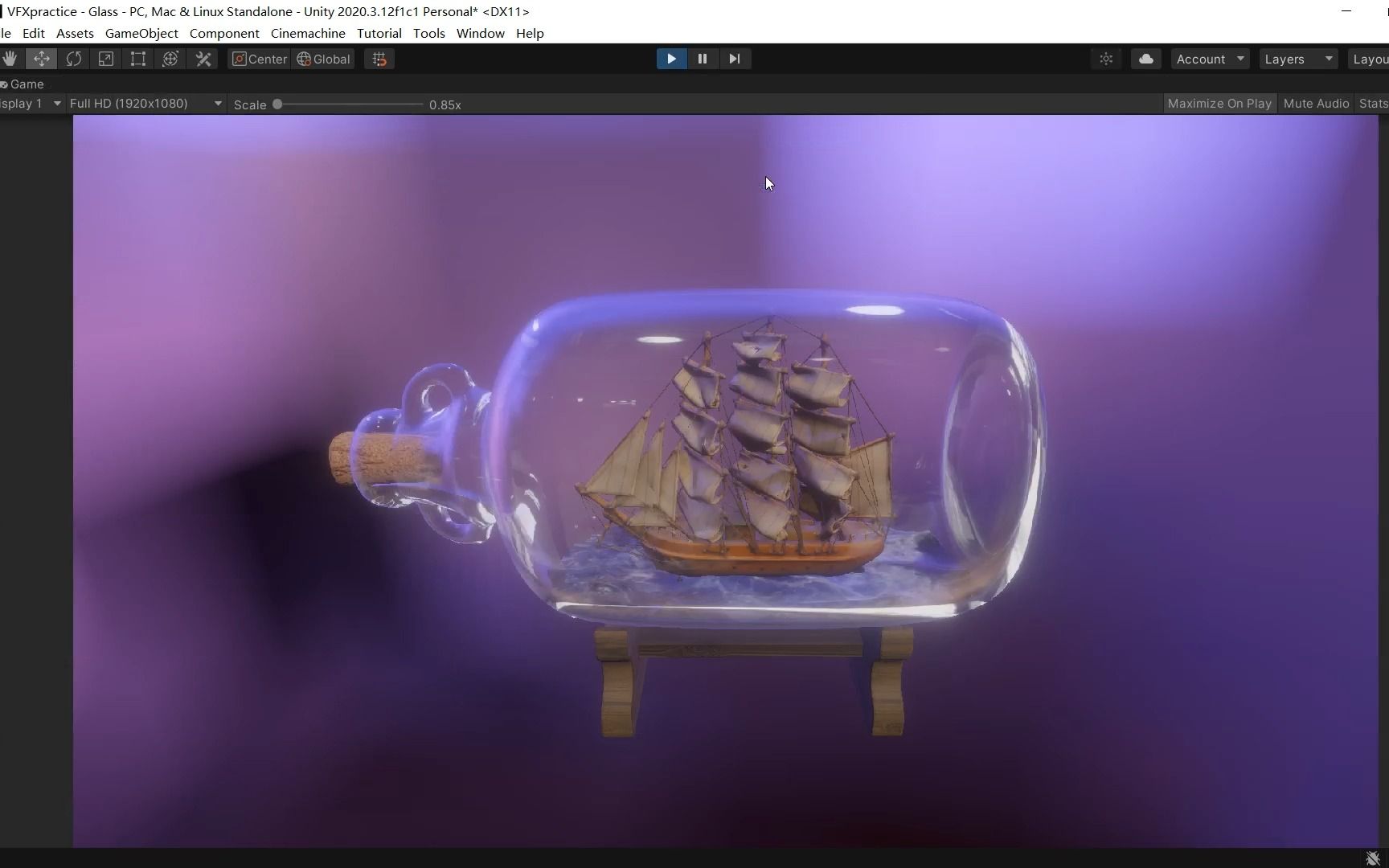 Unity 瓶中船 玻璃质感练习2哔哩哔哩bilibili