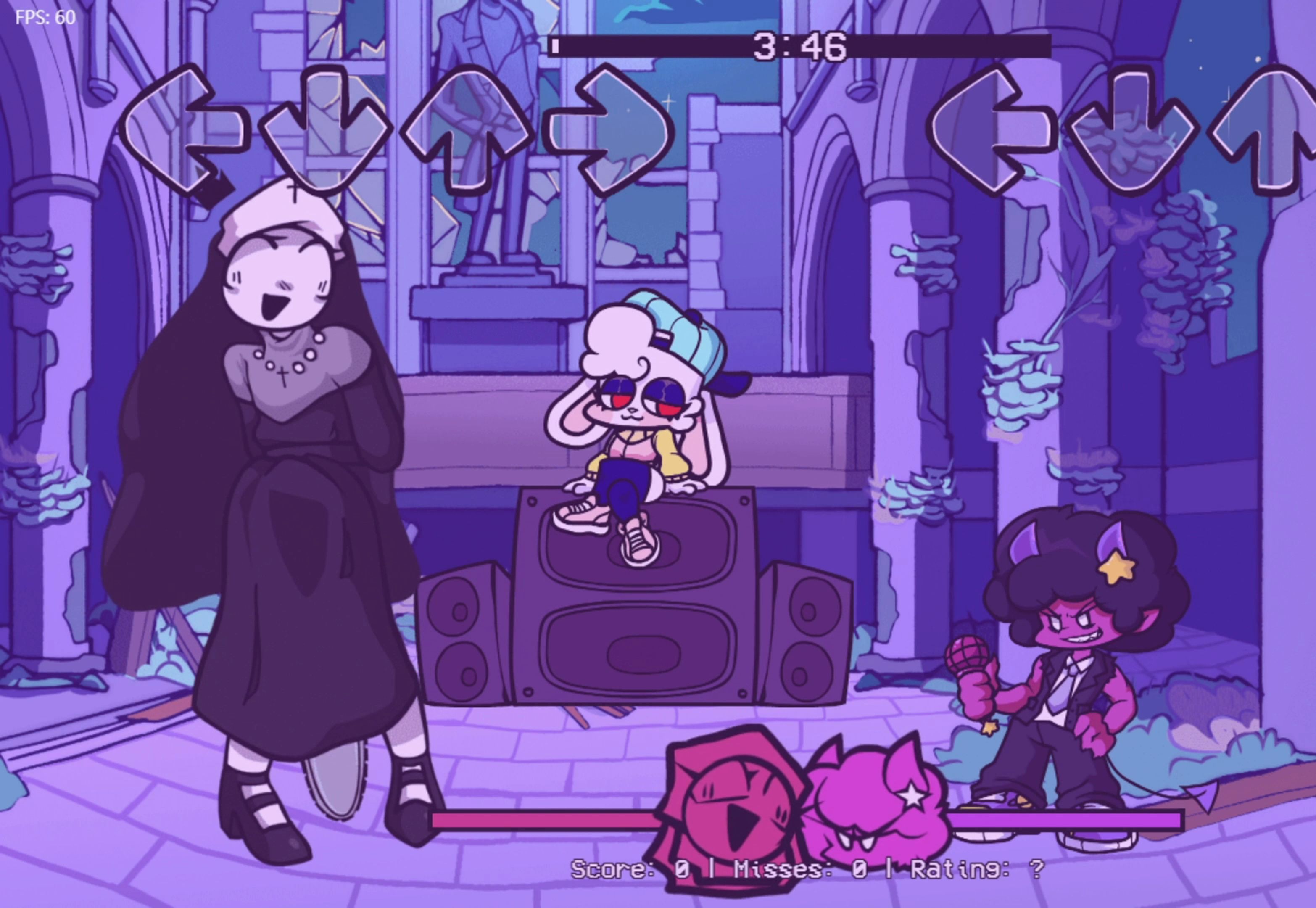 【fnf】:所有人一起唱bad nun(坏修女)