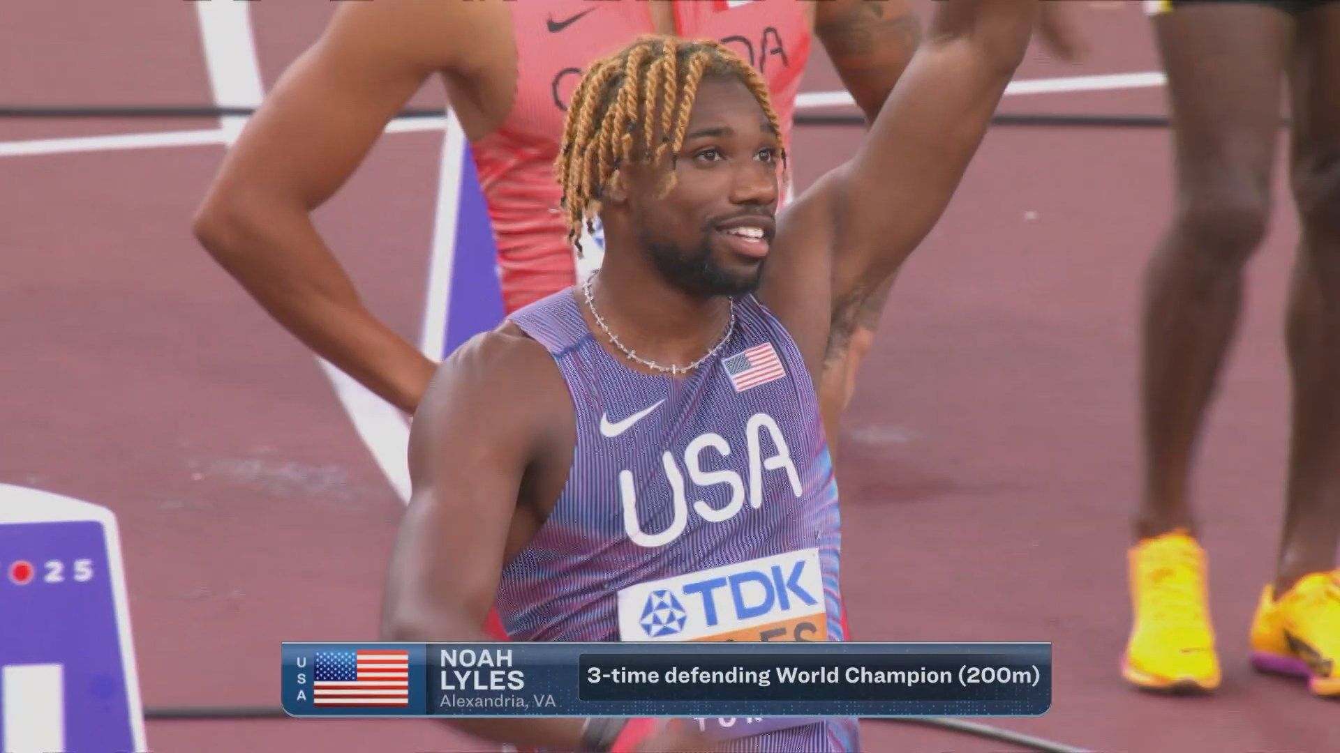 莱尔斯19.99小组第一 2025东京田径世锦赛男子200米预赛