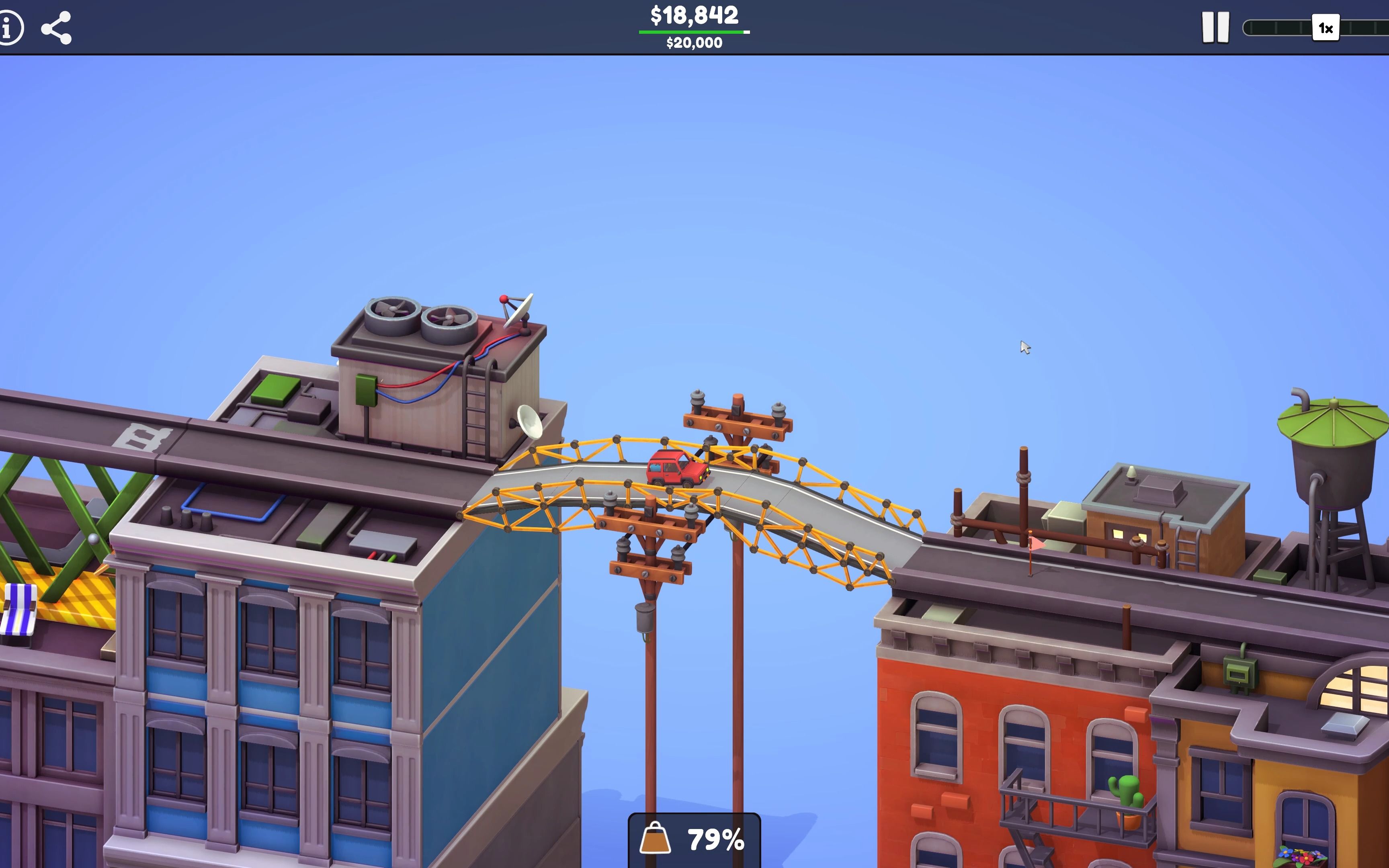 电力线【桥梁建筑师3】4k最高画质 初见简单粗暴玩法 poly bridge 3