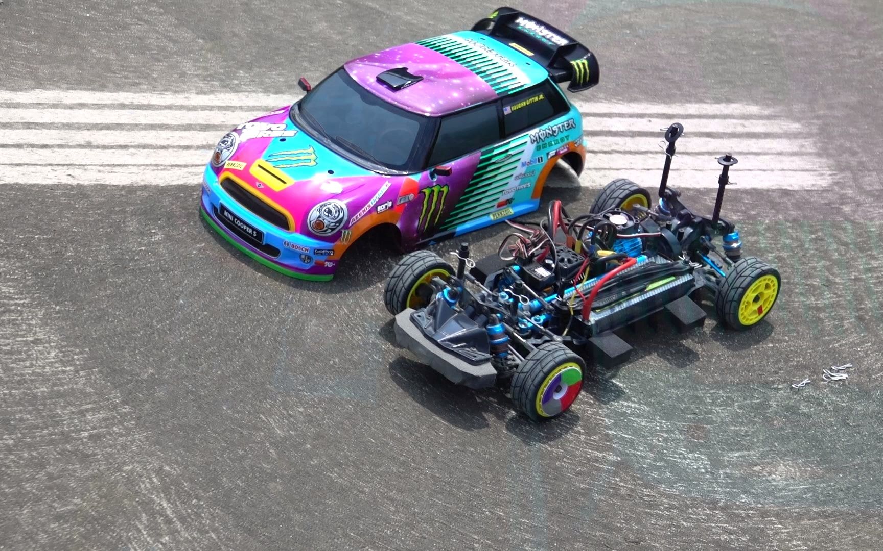 随手拍 田宫 tamiya tt02sr rc 拉力 mini monster