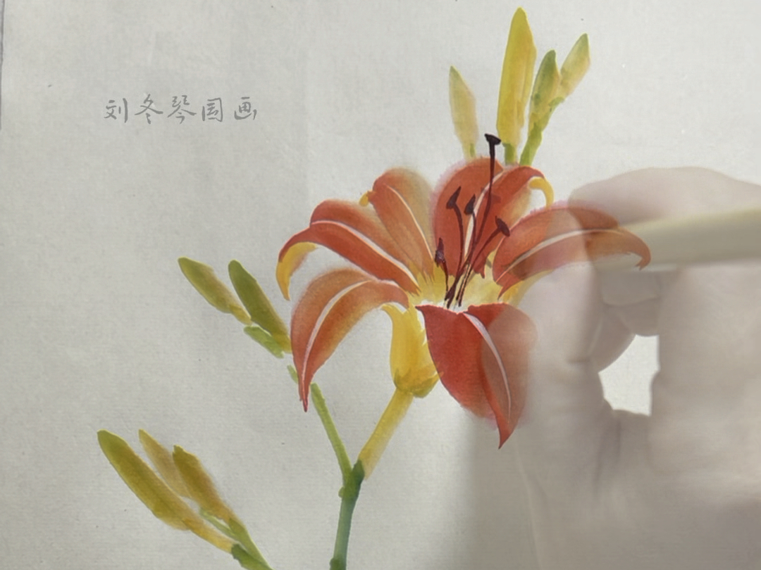 写意萱草的画法