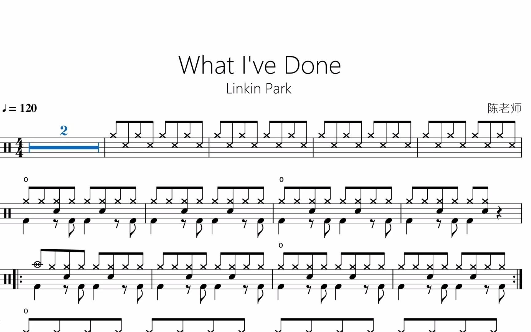 [图]What I've Done【Linkin Park】动态鼓谱