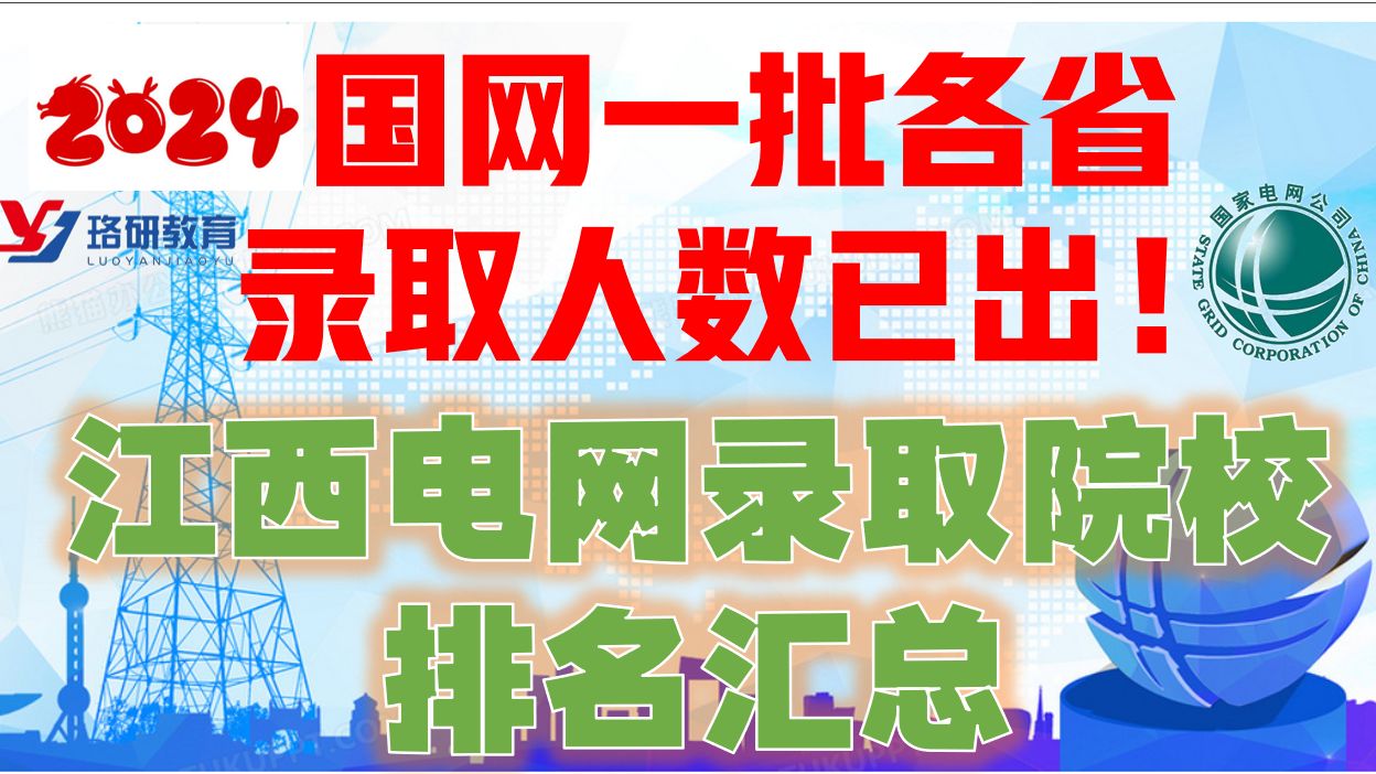 【江西电网】2024国网各省录取院校排名之江西电网,看看一批都录用了那些院校?||国家电网||南方电网||电气工程||电气就业指导||国网招聘||电网考哔哩哔哩...