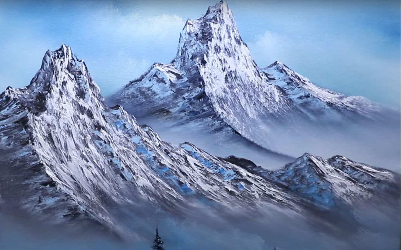 【绘画创作——山水画】【中文翻译】《冰山》山水风景美景