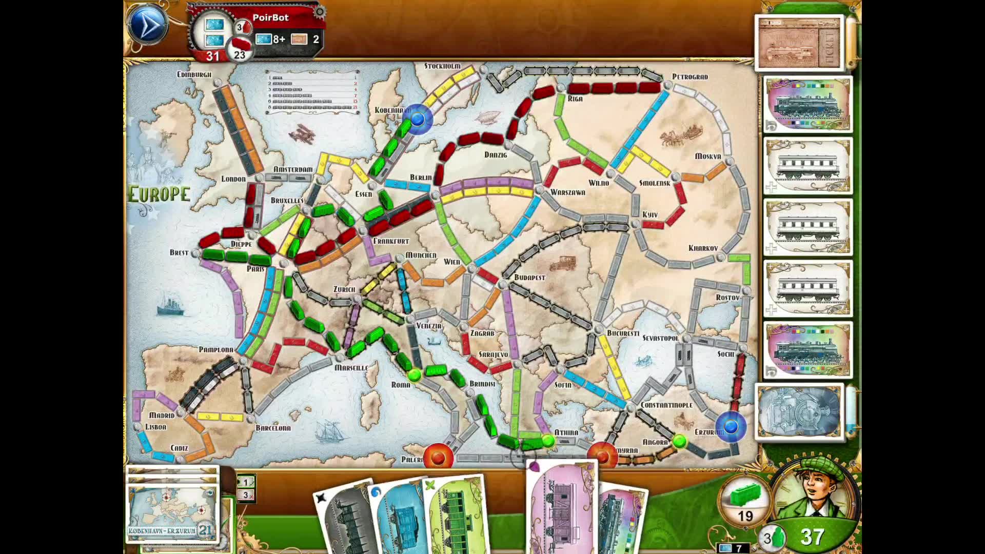 移动端桌游 Ticket to ride 车票之旅 01哔哩哔哩bilibili