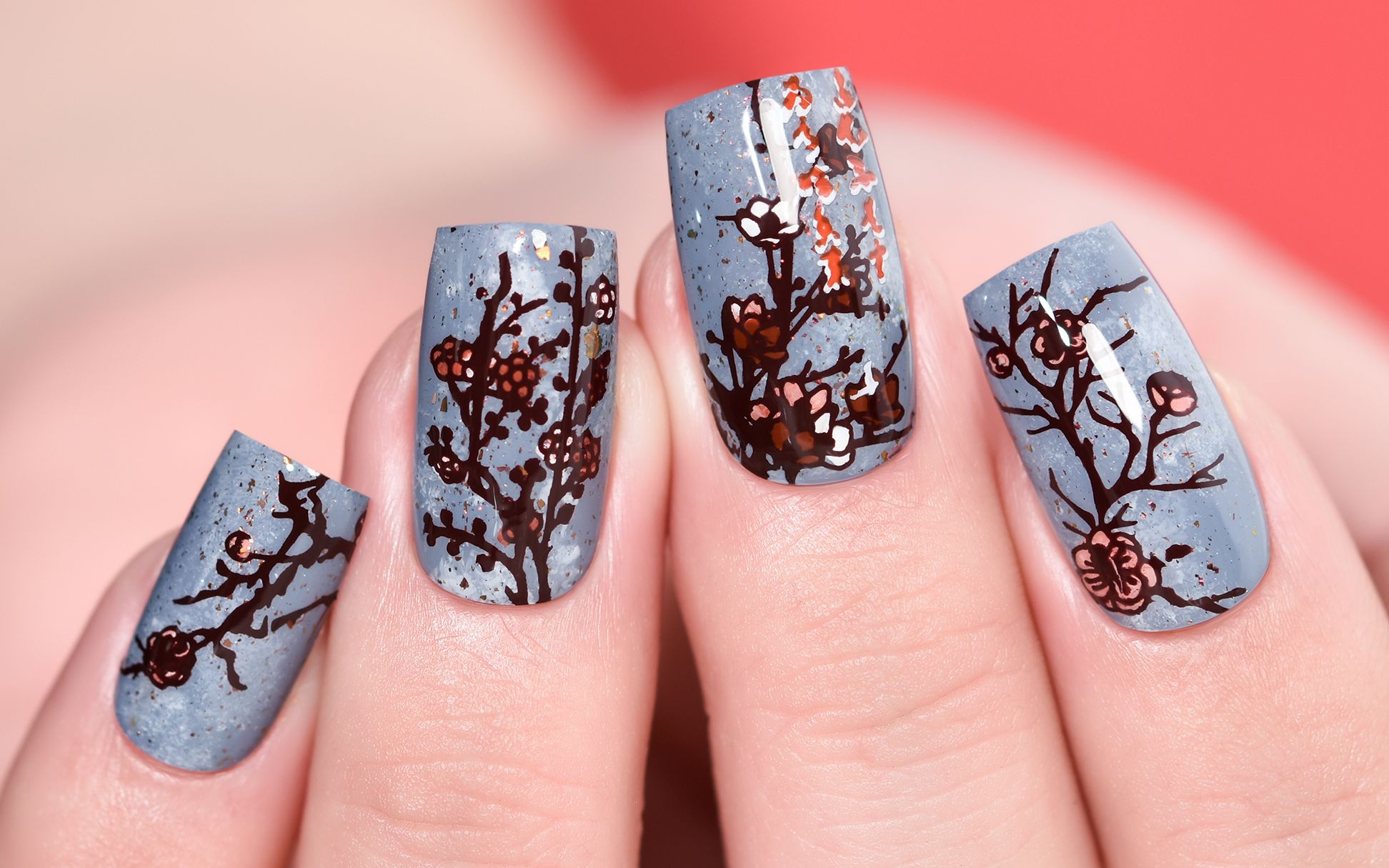 秋冬梅花美甲|不用再踏雪寻梅啦 因为我把梅花给你搬到指甲上啦【kad