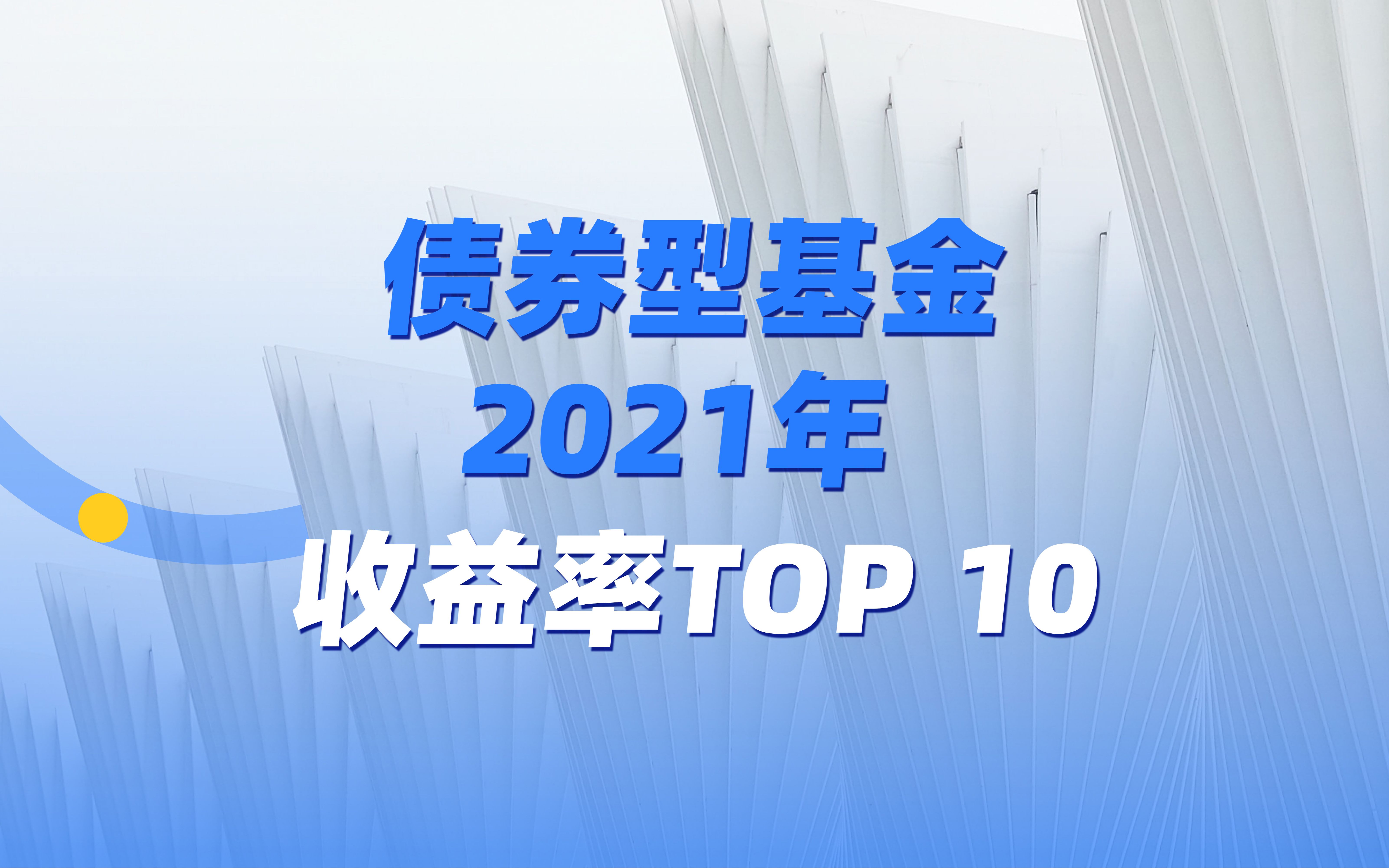 债券型基金2021年收益率TOP 10哔哩哔哩bilibili