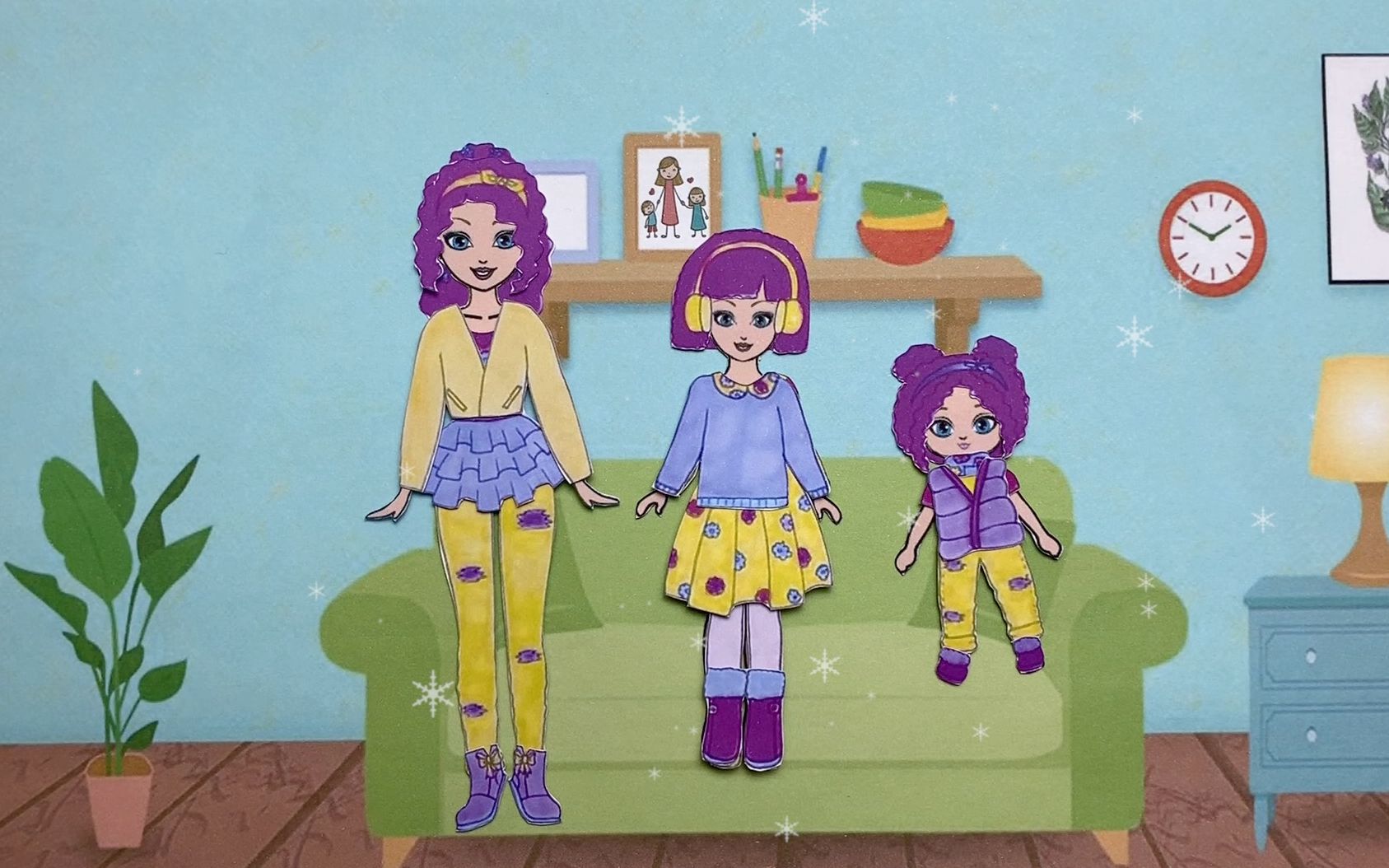 下雪了,给纸娃娃一家穿上冬季服装换装秀,是你喜欢的装扮吗?