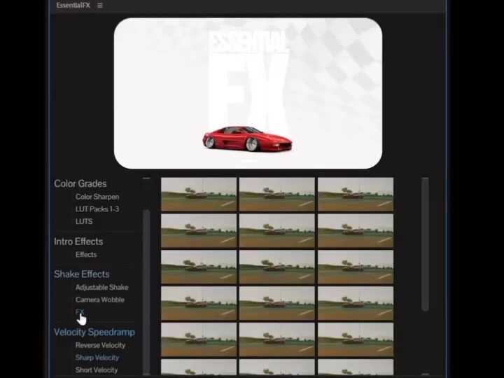 AE插件:DjordanMedia  EssentialFX 终极一键生成汽车游戏漫剪镜头画面剪辑特效预设叠加LUT调色摇晃变速视觉效果终极插件包哔哩哔哩bilibili