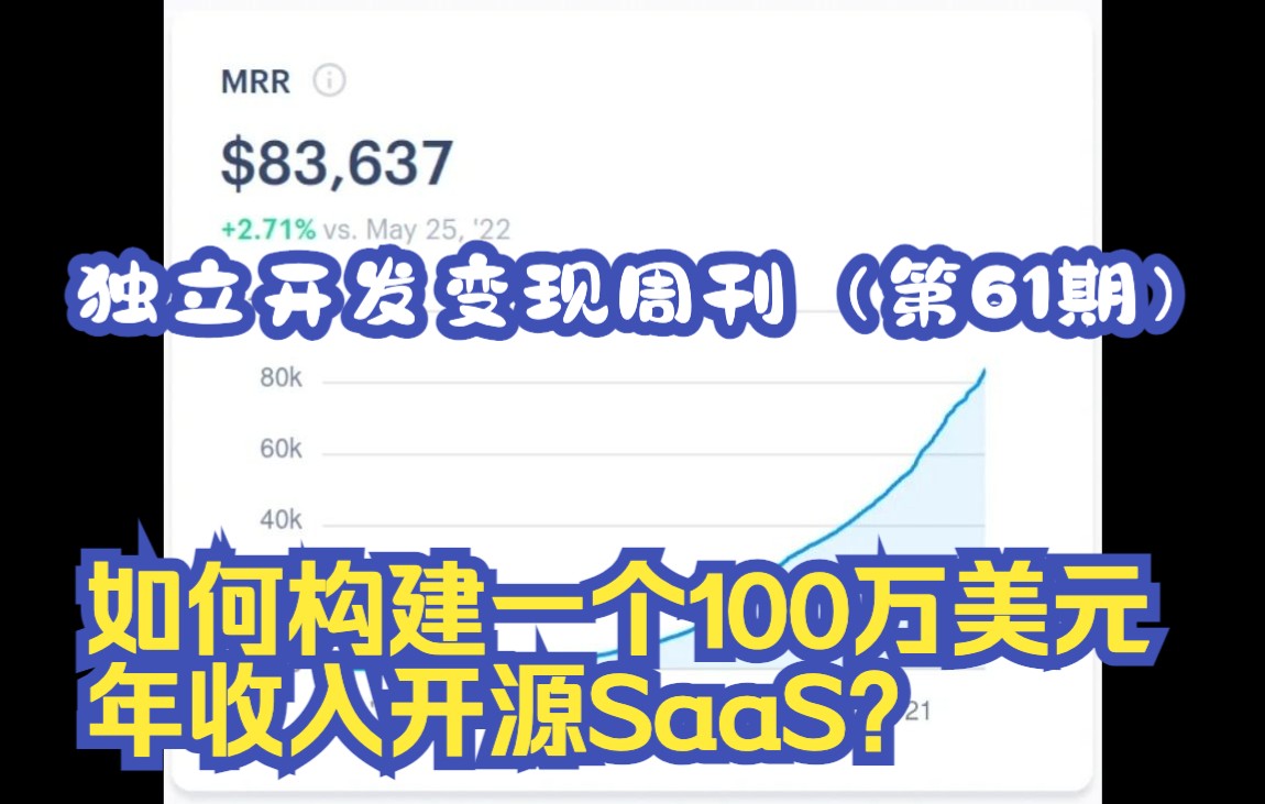 独立开发变现周刊(第61期): 如何构建一个100万美元年收入开源SaaS?哔哩哔哩bilibili