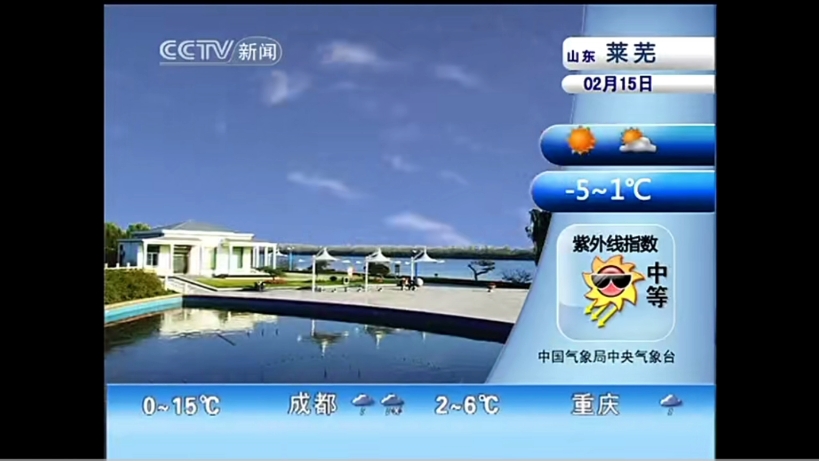 午间天气预报2010-02-15