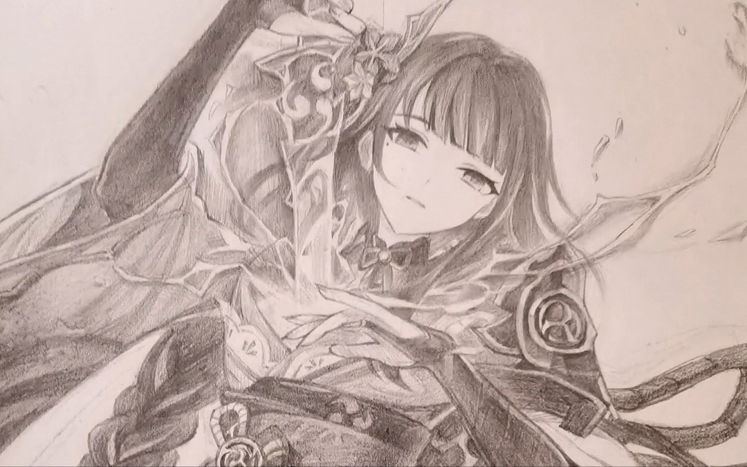 活动作品手绘原神雷电将军奶香的一刀