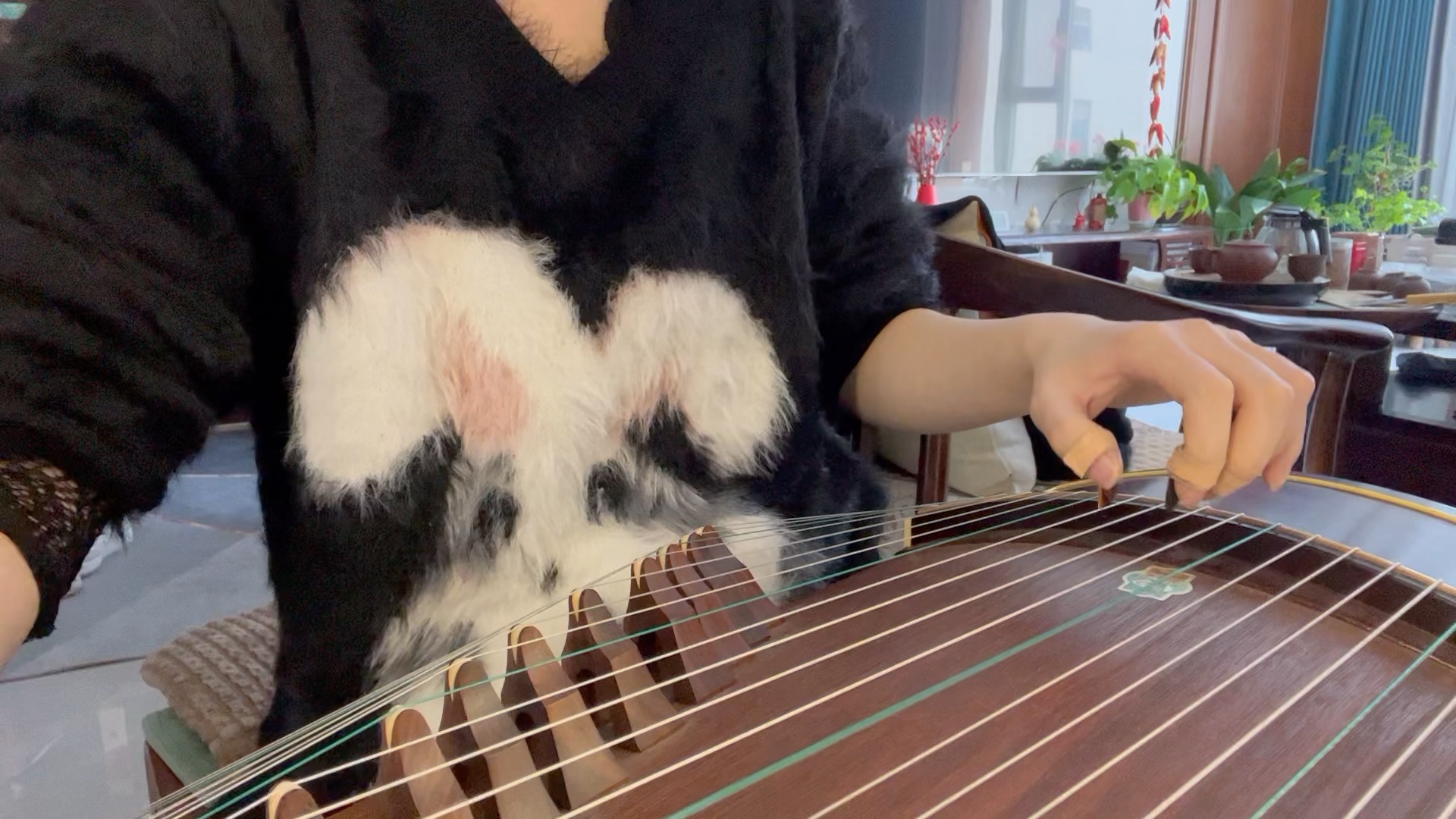 1.古筝托抹勾打单指练习 100 4/4拍