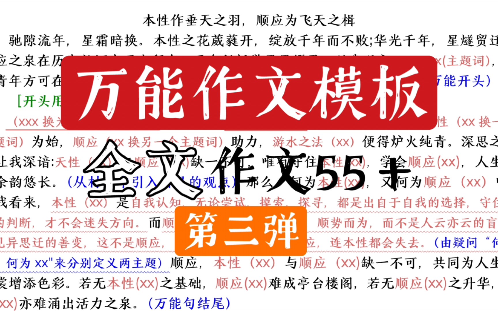 [第三弹]它终于来了!3分钟搞定50+高分作文!最强作文通用模板(整篇)来袭!!!哔哩哔哩bilibili