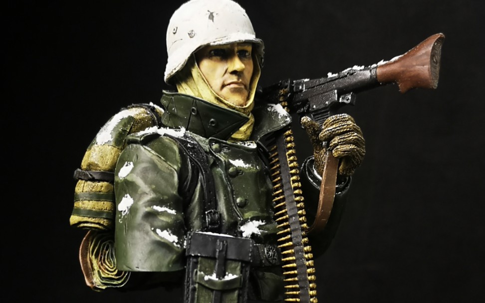 第一次挑战画 1/10 树脂兵人胸像 —— Life Miniatures 二战德军机枪手哔哩哔哩bilibili