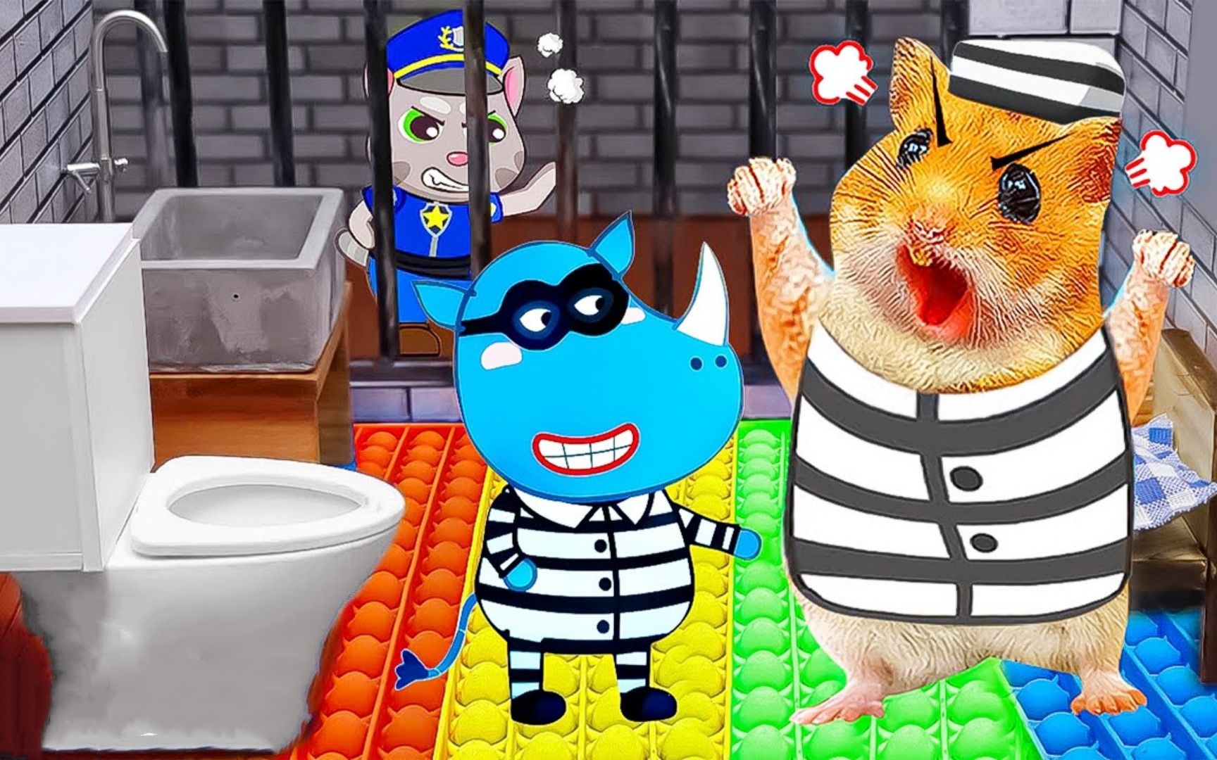 小仓鼠大冒险:仓鼠挑战高难度越狱游戏,马桶会是最后的出口吗?