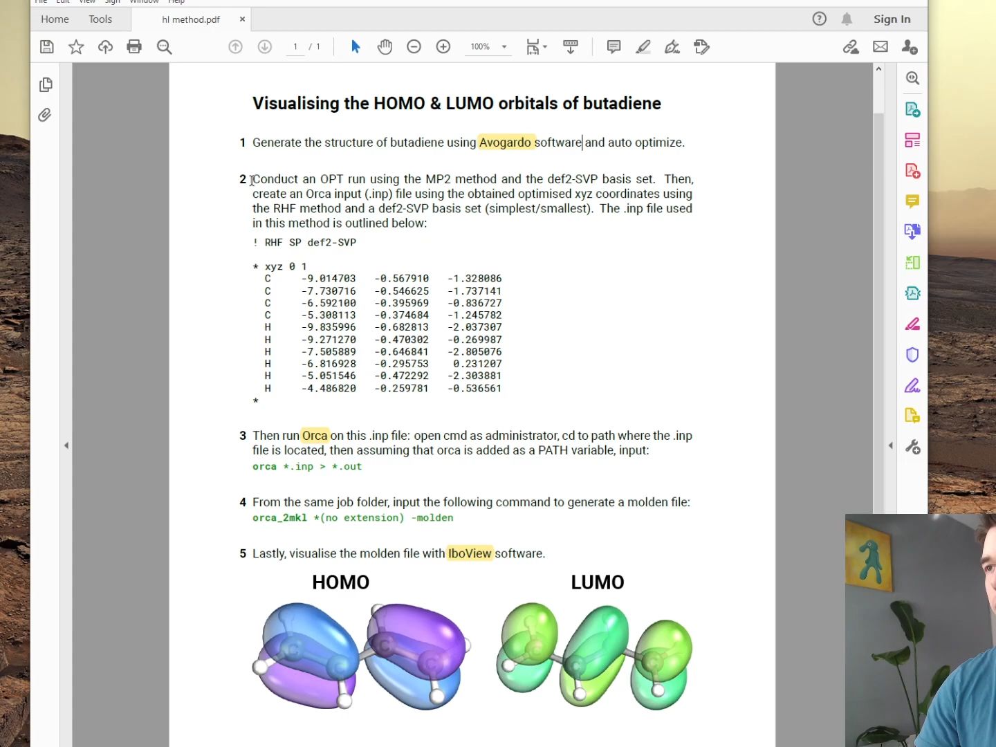 Avogadro ORCA IboView HOMO LUMO avogadro orca iboview homo lumo